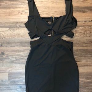 Black cut out going out dress